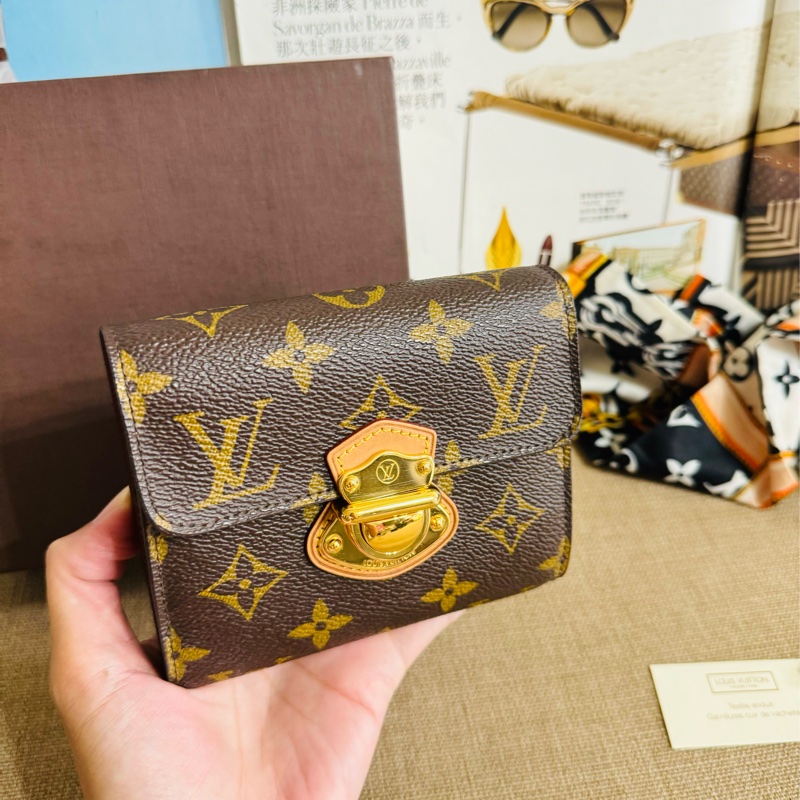 ✨售 二手真品 LV 經典老花 中短夾 錢包-32