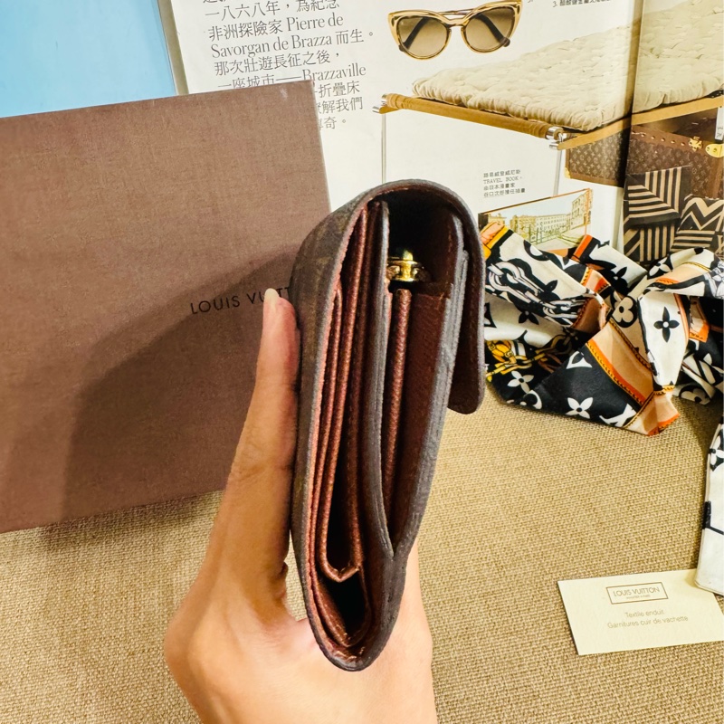 ✨售 二手真品 LV 經典老花 中短夾 錢包-34