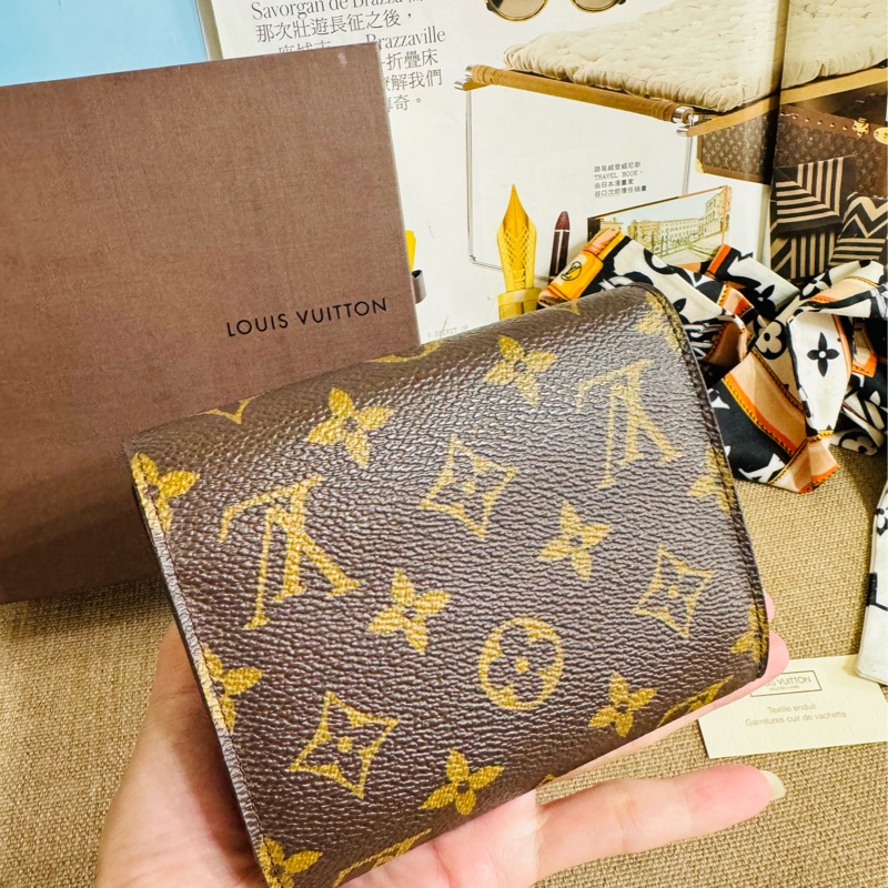 ✨售 二手真品 LV 經典老花 中短夾 錢包-35