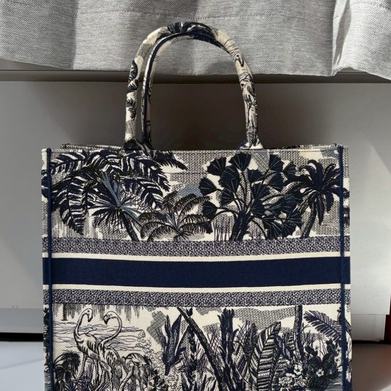 Dior 藍鶴棕櫚樹刺繡大號托特包 book tote-1