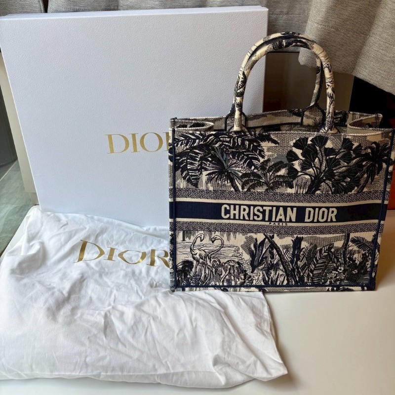 Dior 藍鶴棕櫚樹刺繡大號托特包 book tote-4