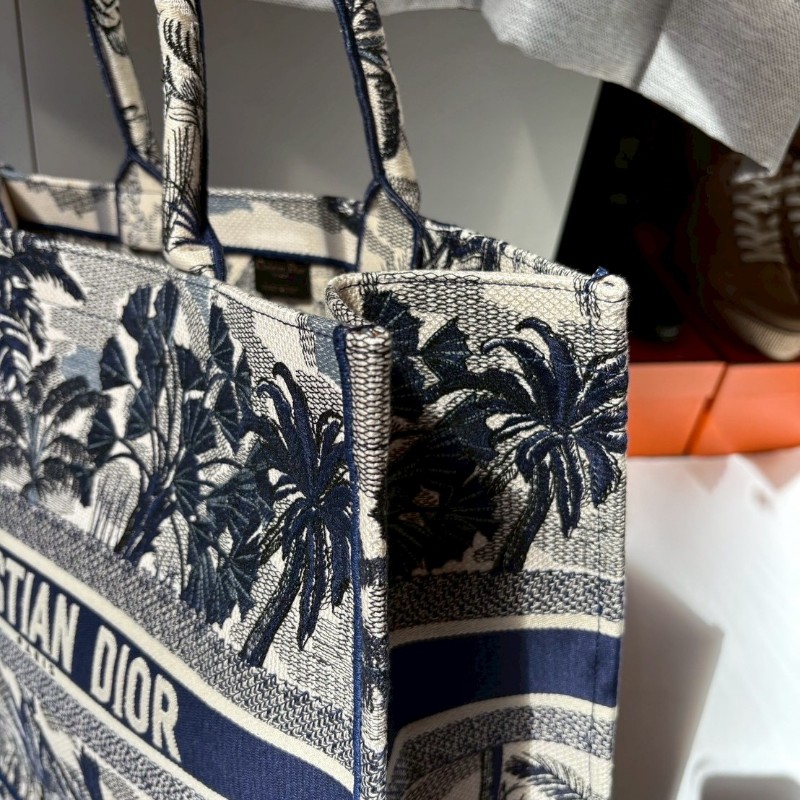 Dior 藍鶴棕櫚樹刺繡大號托特包 book tote-10