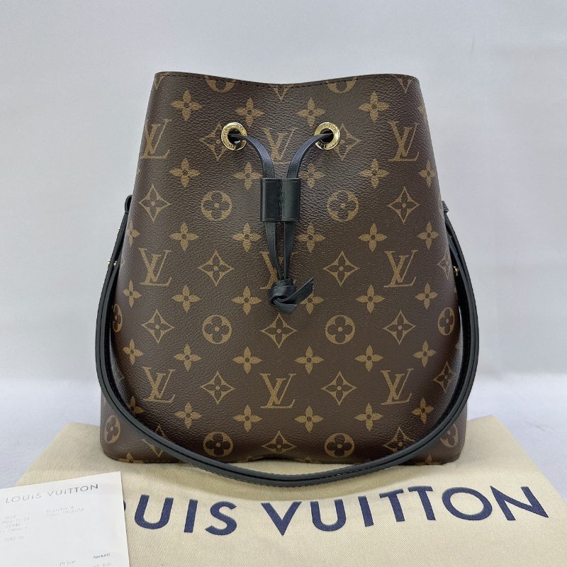 LV Monogram老花黑帶水桶包-0