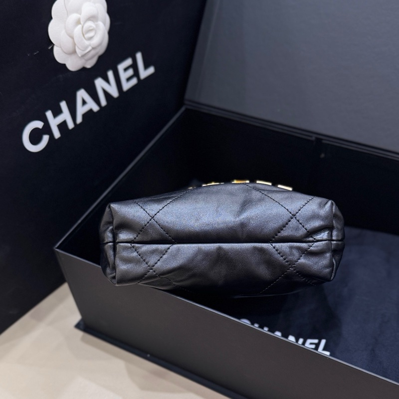 閑置品 未使用 chanel黑金22bag mini鏈條包-4