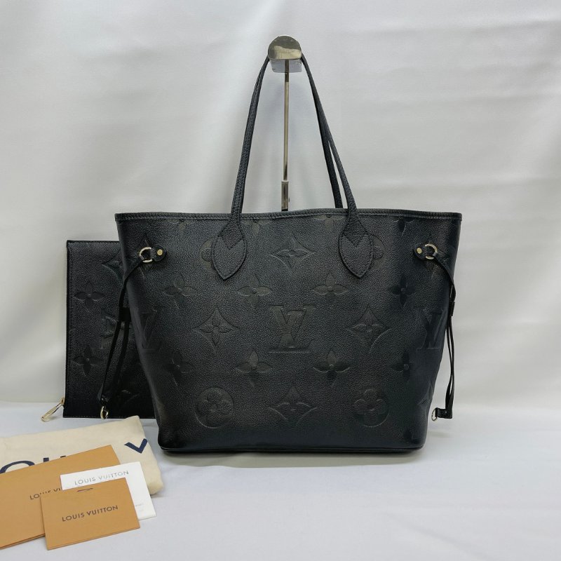 LV Neverfull MM牛皮肩背托特包-1