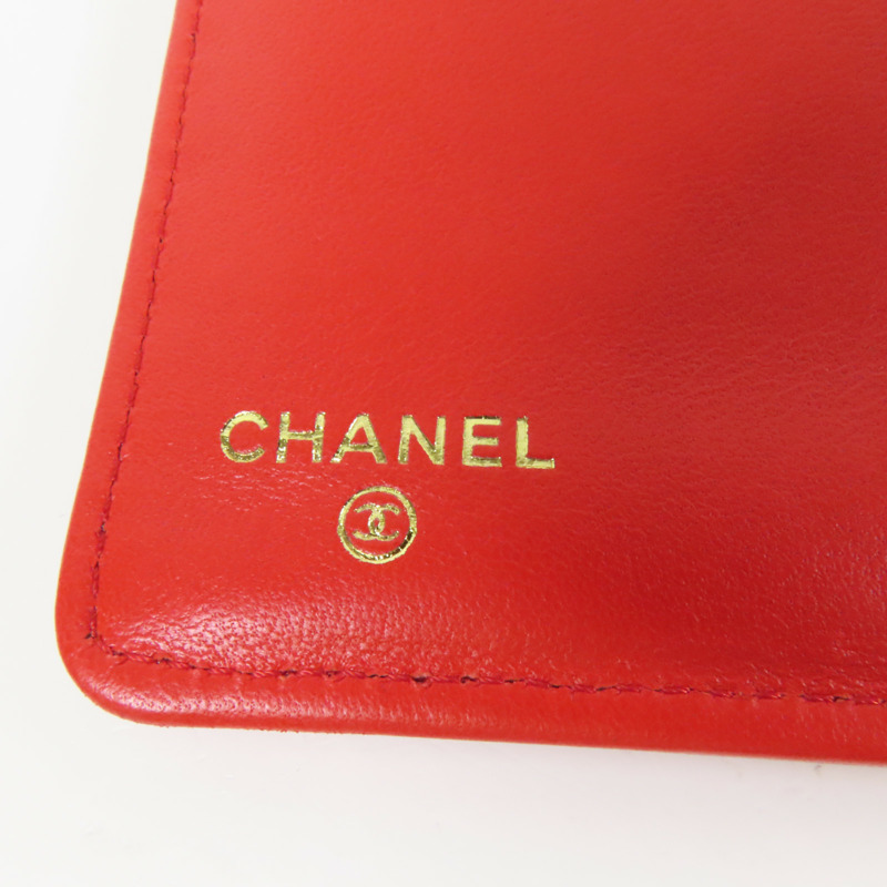 CHANEL 羊皮皮革Boy Wallet金扣長錢包-8