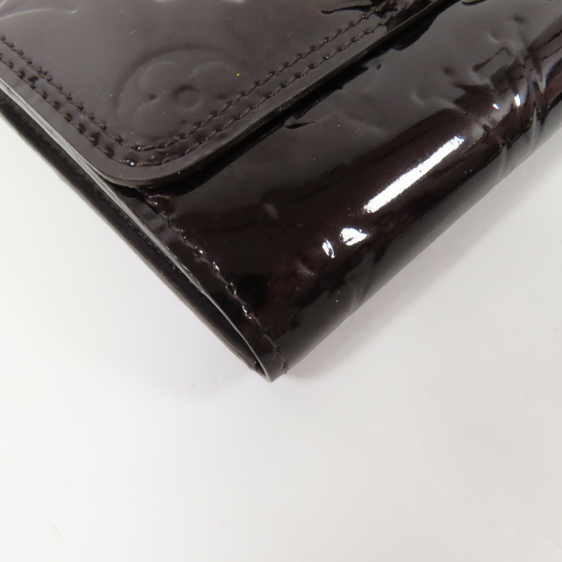 LOUIS VUITTON Monogram Vernis Sarah Wallet金扣長錢包-11