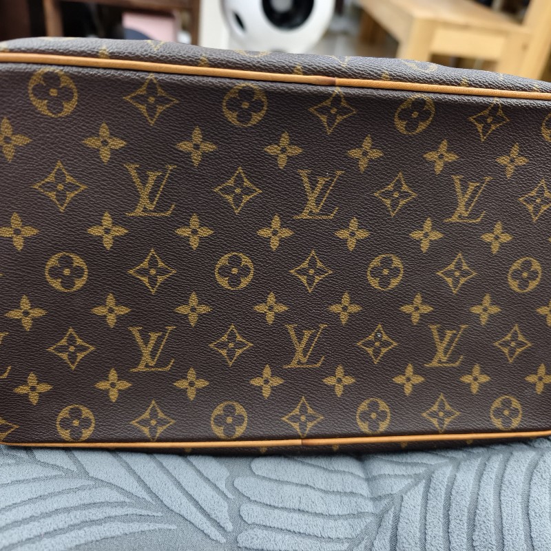 LV LOUIS VUITTON Palermo GM M40146 老花 原花皺褶拉鍊手提肩背包-8