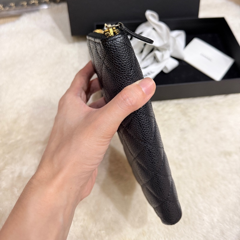 9新✨專櫃五萬 香奈兒 黑金 荔枝皮 經典拉鍊長夾🎖️贈送鍍24k金香奈兒扣環vintage-69