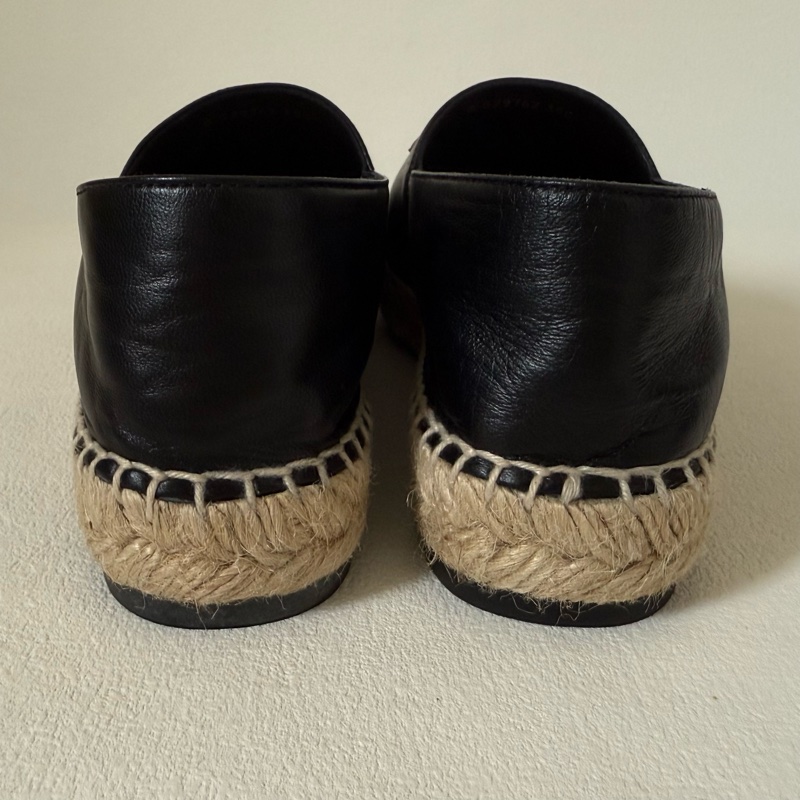 Chanel CC black flats shoes 香奈兒 草編鞋-6
