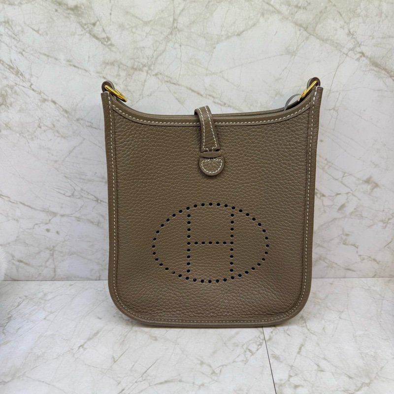 HERMES MINI EVELYNE大象灰金釦-0