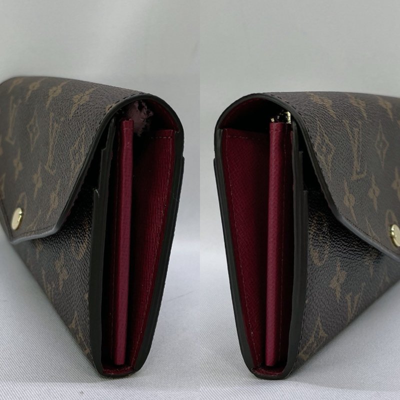 LV Sarah老花紫紅色信封長夾-2
