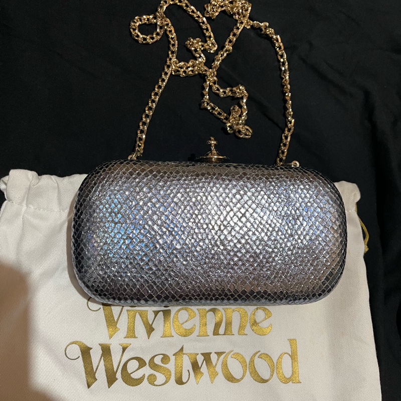 VIVIENNE WESTWOOD 銀釦星球晚宴包 側背包 手拿包-5