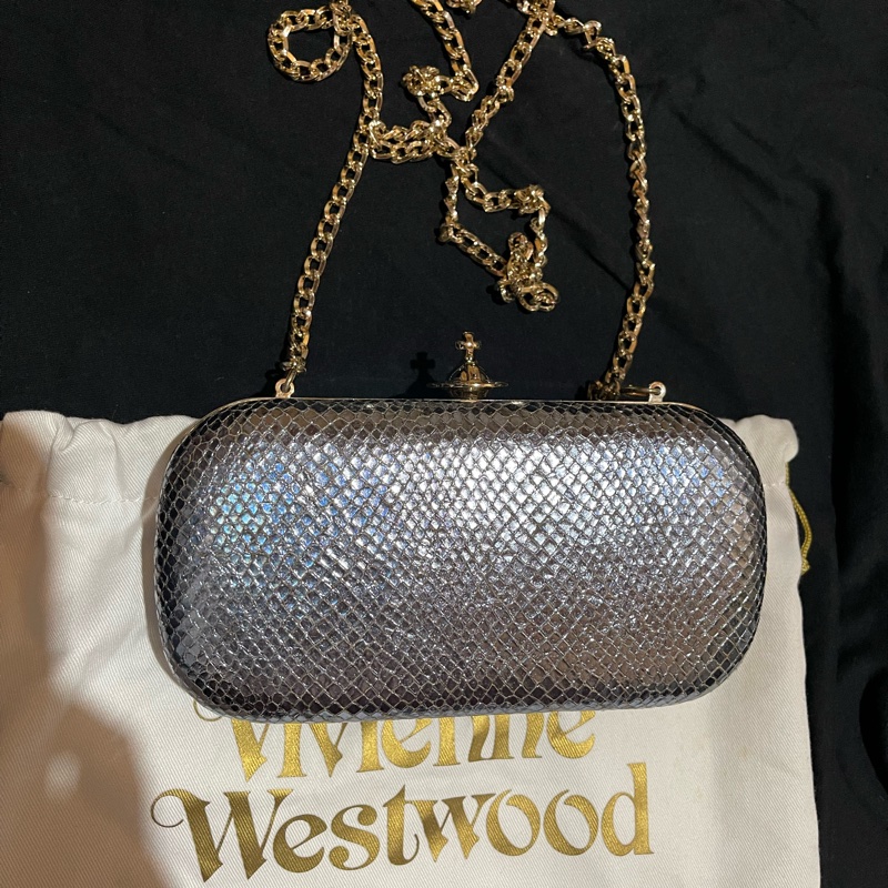 VIVIENNE WESTWOOD 銀釦星球晚宴包 側背包 手拿包-6