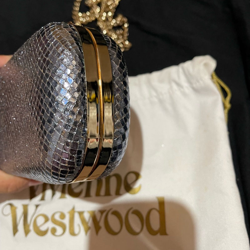 VIVIENNE WESTWOOD 銀釦星球晚宴包 側背包 手拿包-8
