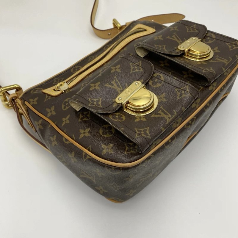 LV 老花曼哈頓塞納河肩背斜背包 30*25*11 98新配件塵袋-2