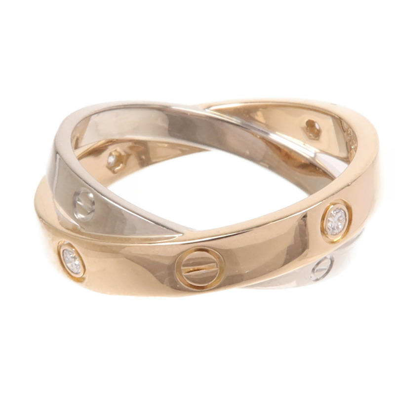 CARTIER 18K白金/玫瑰金Diamond Love Ring鑽石戒指Cartier#53/US#7-2