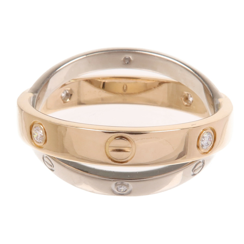 CARTIER 18K白金/玫瑰金Diamond Love Ring鑽石戒指Cartier#53/US#7-3