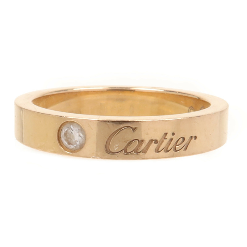 CARTIER 18K玫瑰金C De Diamond 1鑽石戒指Cartier#46/US#3.75-1