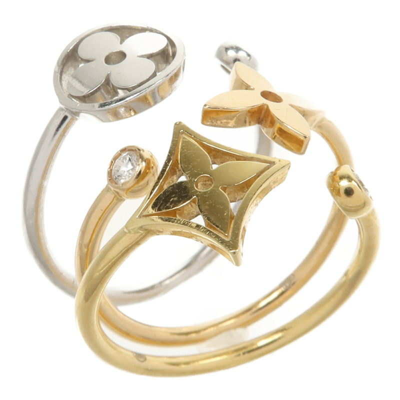 LOUIS VUITTON 18K白金/黃金/玫瑰金Diamond Idylle Blossom Ring鑽石戒指US#6.25-0