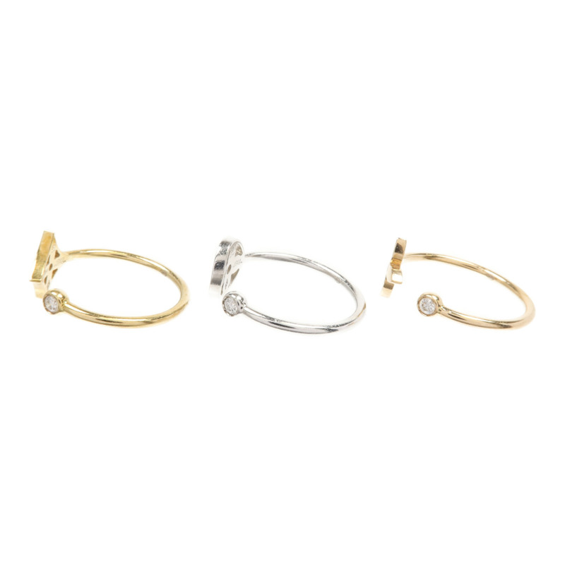 LOUIS VUITTON 18K白金/黃金/玫瑰金Diamond Idylle Blossom Ring鑽石戒指US#6.25-3