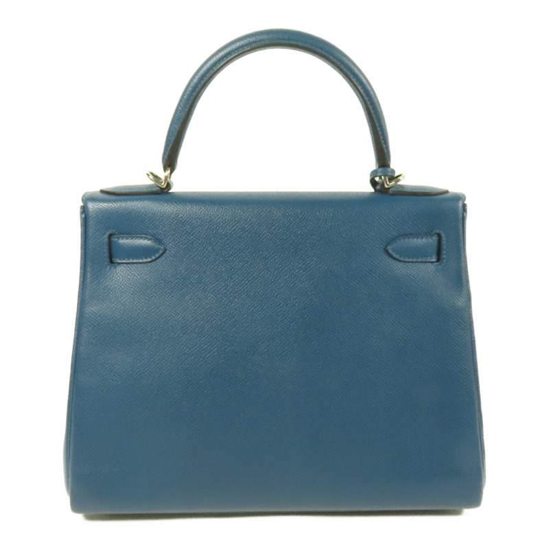 HERMES Epsom皮革Kelly 28銀扣手挽肩背兩用袋Colvert-1