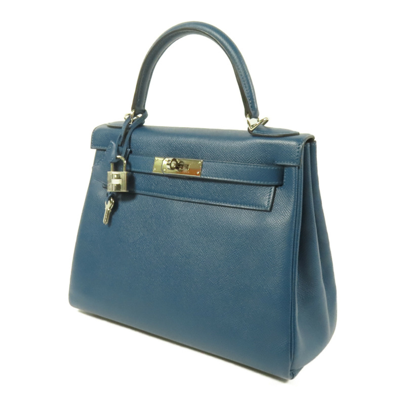 HERMES Epsom皮革Kelly 28銀扣手挽肩背兩用袋Colvert-2
