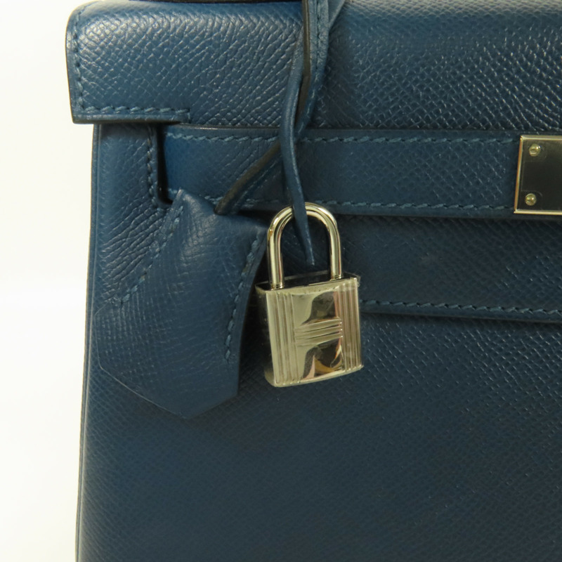HERMES Epsom皮革Kelly 28銀扣手挽肩背兩用袋Colvert-7