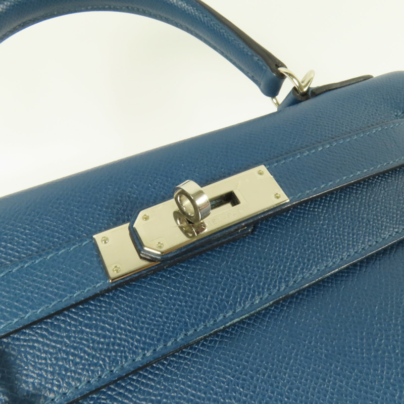 HERMES Epsom皮革Kelly 28銀扣手挽肩背兩用袋Colvert-8