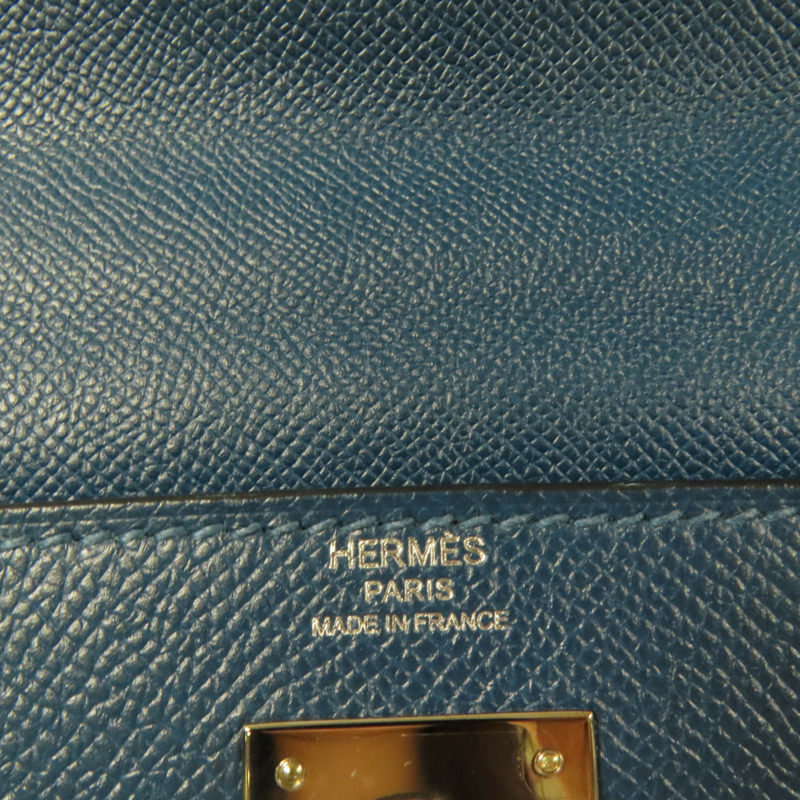 HERMES Epsom皮革Kelly 28銀扣手挽肩背兩用袋Colvert-10