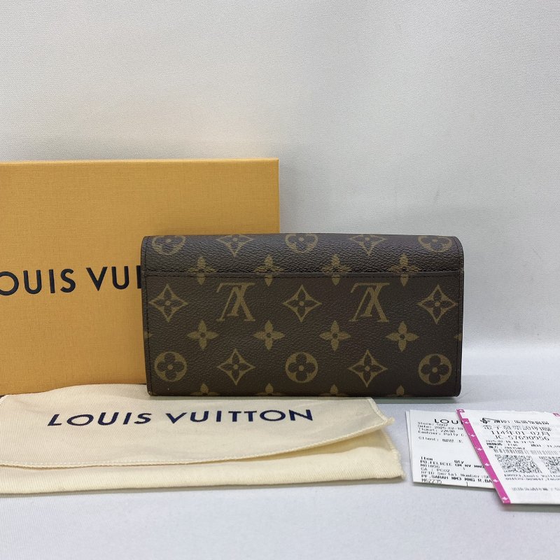 LV 全新Sarah芭蕾粉信封長夾-1