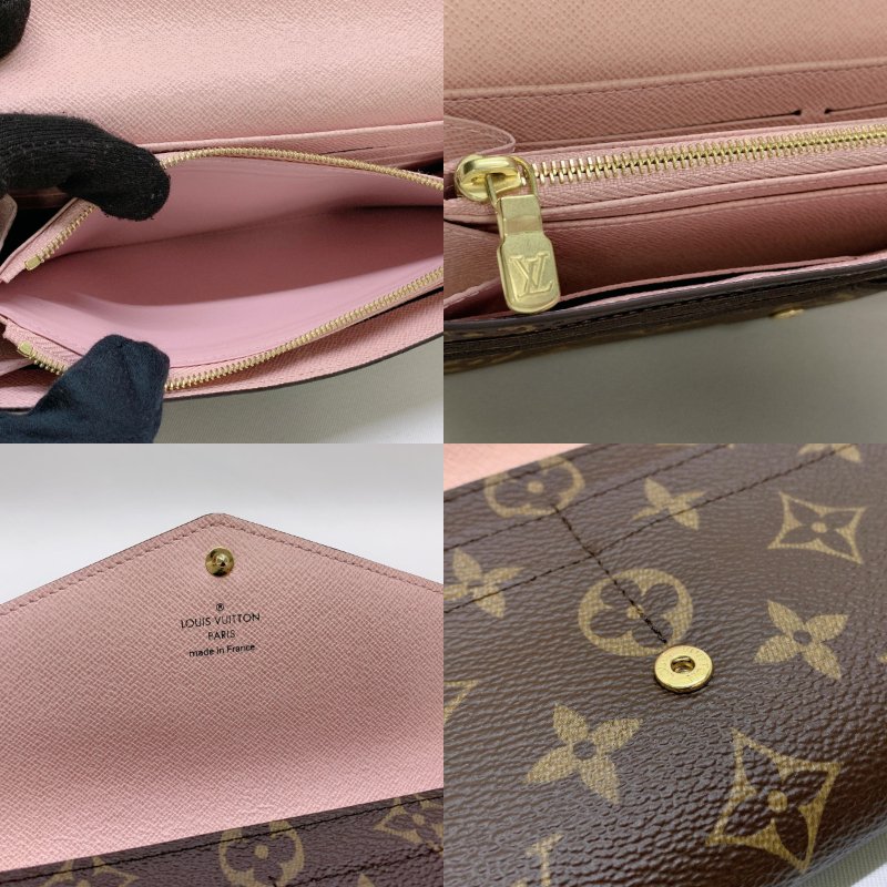 LV 全新Sarah芭蕾粉信封長夾-6