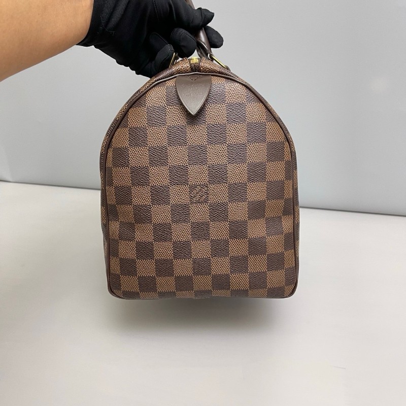 LV路易威登 棕棋盤格Speedy30枕頭包 手提包-2