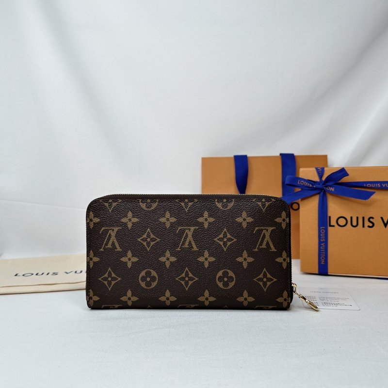 LV 全新ZIPPY老花拉鍊寬版長夾-1