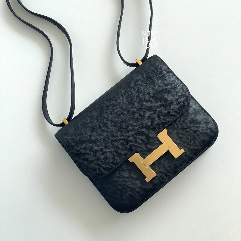 全新全配有購證💖 Hermès 愛馬仕 Constance 黑色金釦 斜背包 肩背包-1