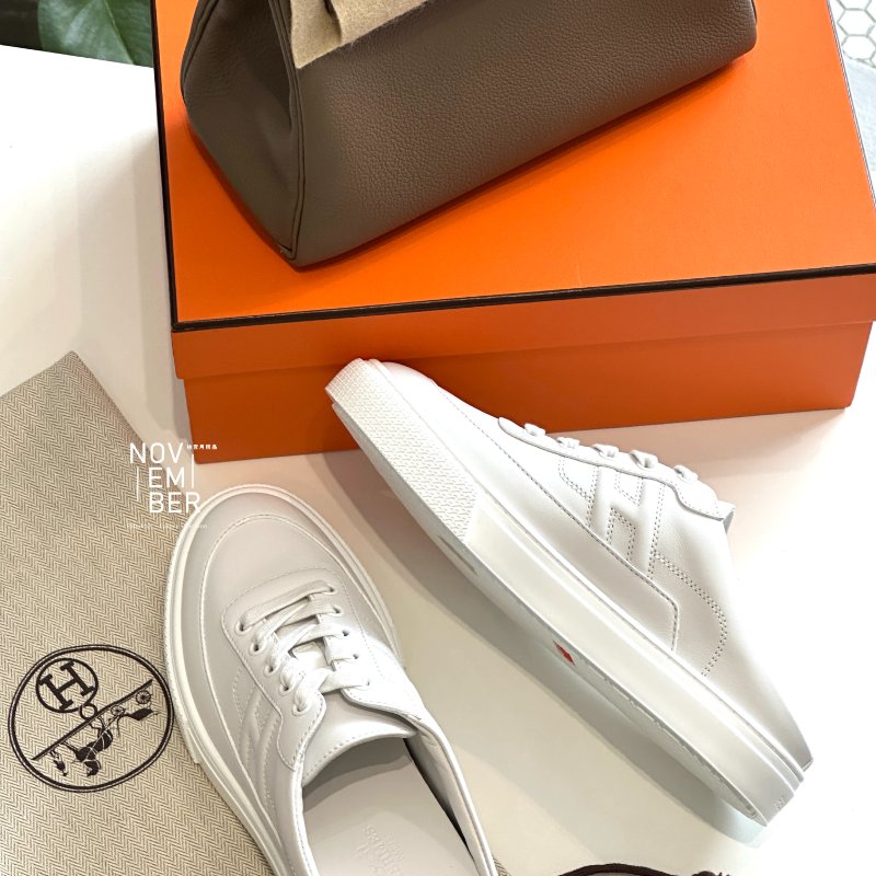 全新💖 Hermès 愛馬仕 Keep 全白半拖鞋 36.5號-0