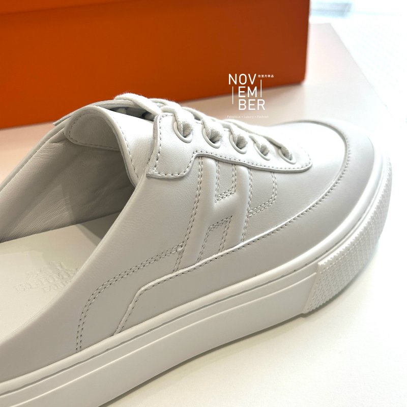 全新💖 Hermès 愛馬仕 Keep 全白半拖鞋 36.5號-8