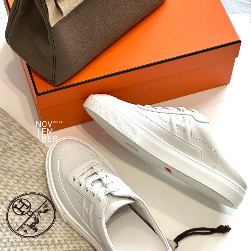 全新💖 Hermès 愛馬仕 Keep 全白半拖鞋 36.5號-9