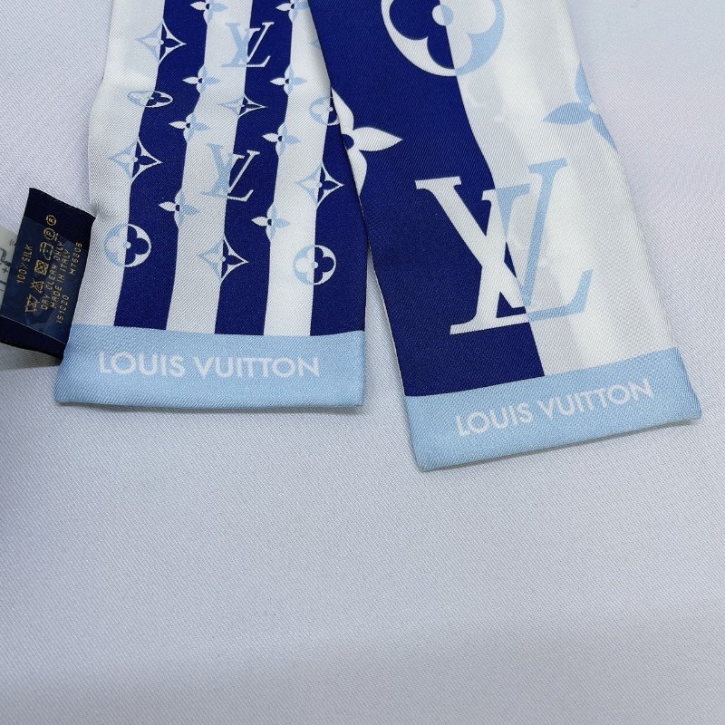 LV 全新雙面真絲全新束髮帶/領巾-3