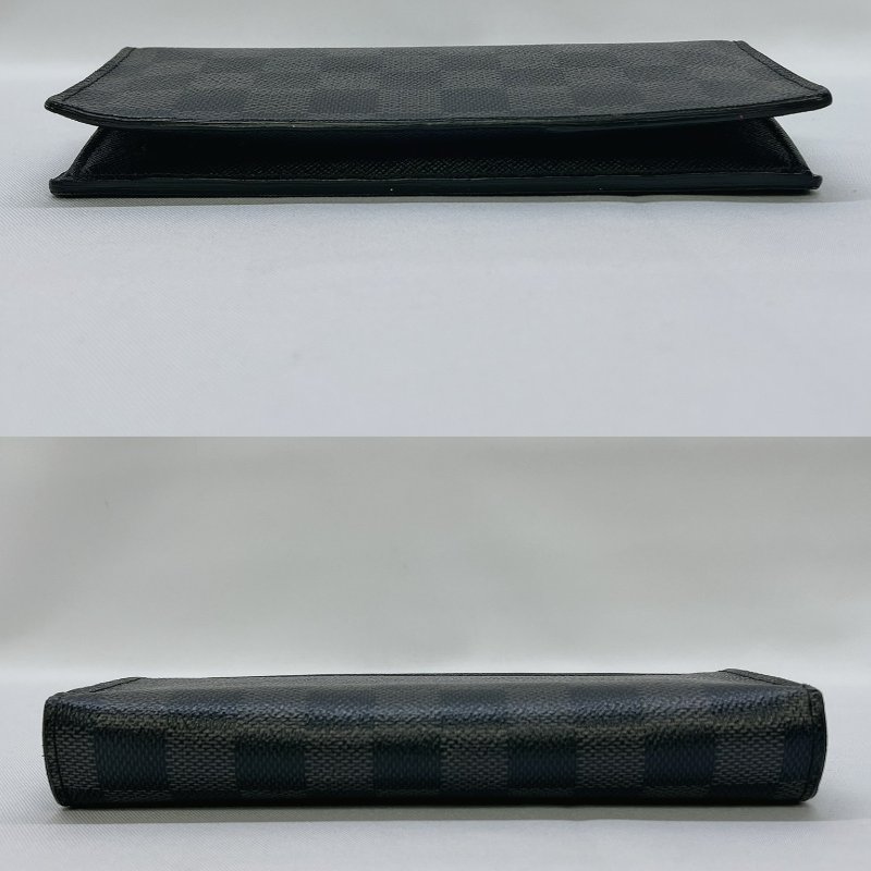 LV Brazza黑棋盤對開長夾-8