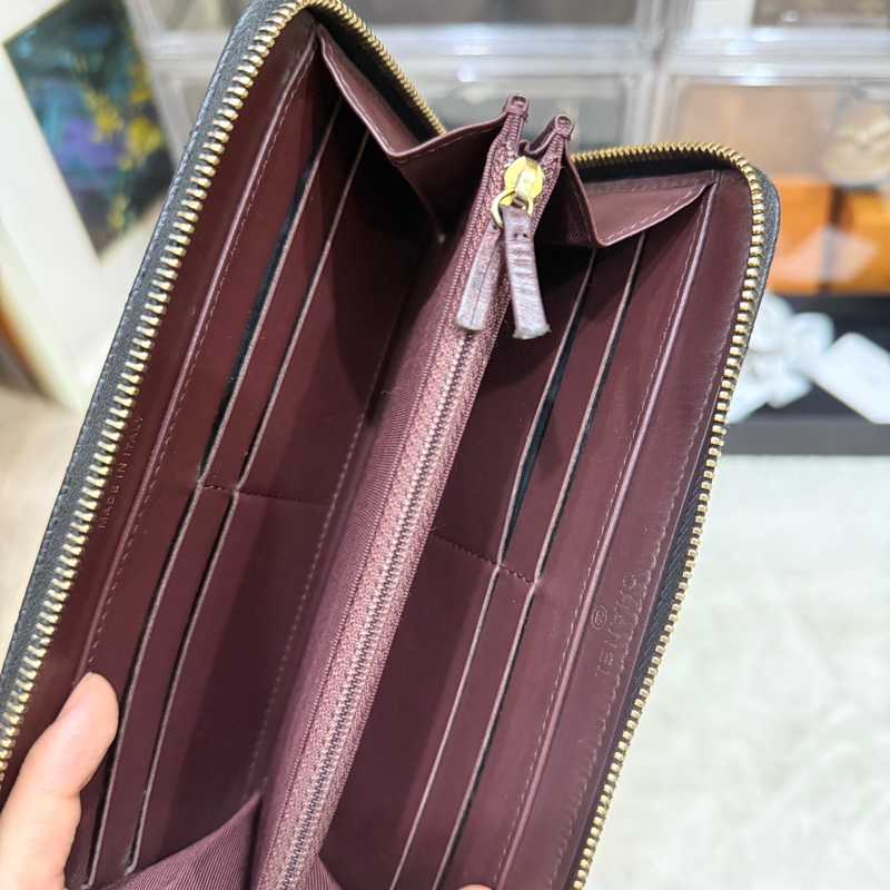專櫃五萬 香奈兒 黑金 荔枝皮 經典長夾💝香奈兒真品 vintage 鍍24k金扣環(下單一併贈與)-10