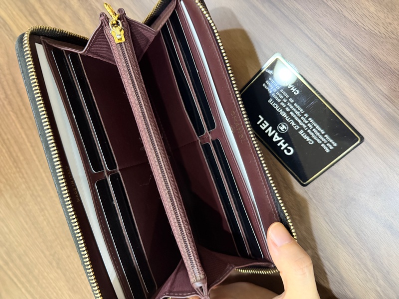 專櫃五萬 香奈兒 黑金 荔枝皮 經典長夾💝香奈兒真品 vintage 鍍24k金扣環(下單一併贈與)-16