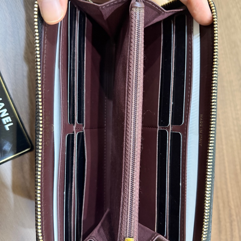 專櫃五萬 香奈兒 黑金 荔枝皮 經典長夾💝香奈兒真品 vintage 鍍24k金扣環(下單一併贈與)-18