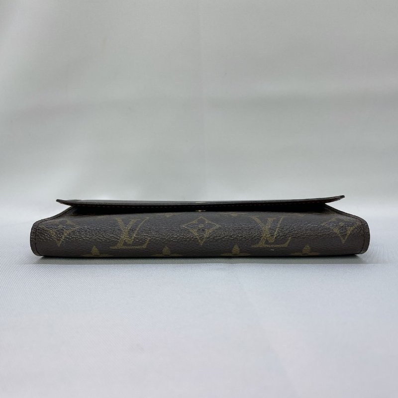LV 老花三折翻蓋長夾-8