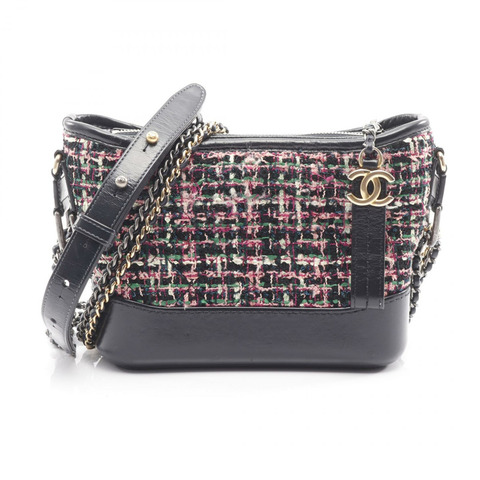 CHANEL Gabrielle De Chanel 小號 Hobo 單肩包 織布皮革 粉紅 BK 二手