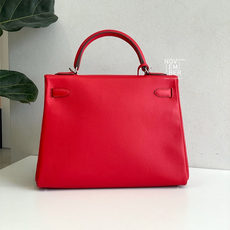 全配有購證🙌🏻 Hermès 愛馬仕 Kelly32 紅色銀釦-10