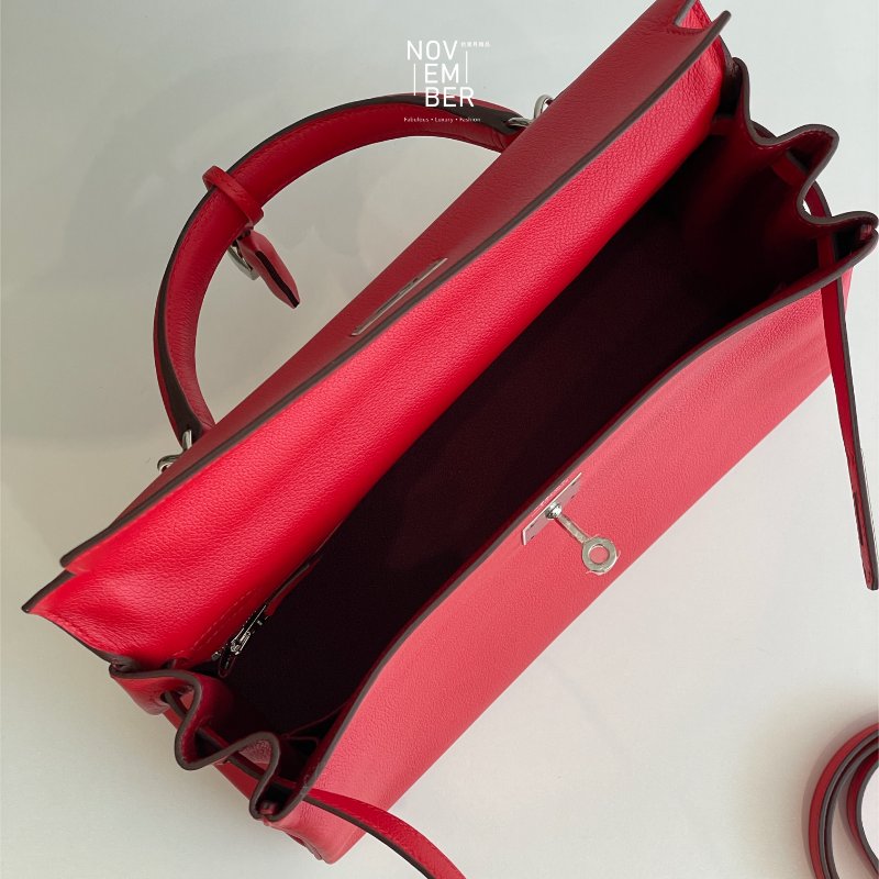 全配有購證🙌🏻 Hermès 愛馬仕 Kelly32 紅色銀釦-11
