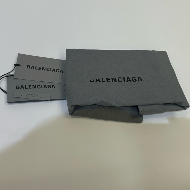 Balenciaga 米帆布拚黑牛皮銀釦Navy Cabas XS手提斜背包-14