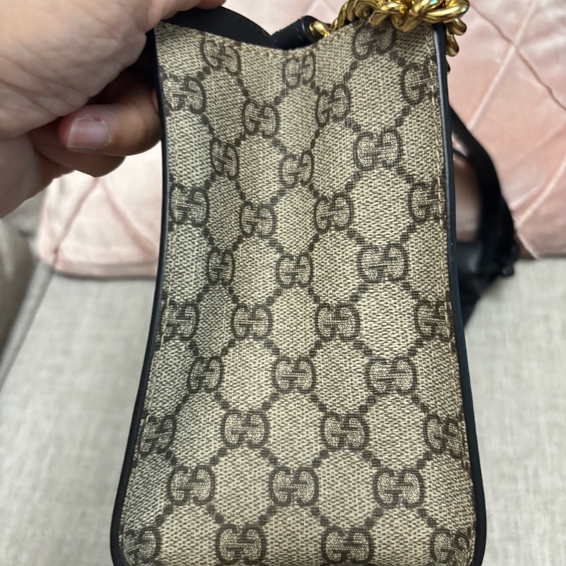 Gucci padlock老花拼接皮革單肩包(底25)-3