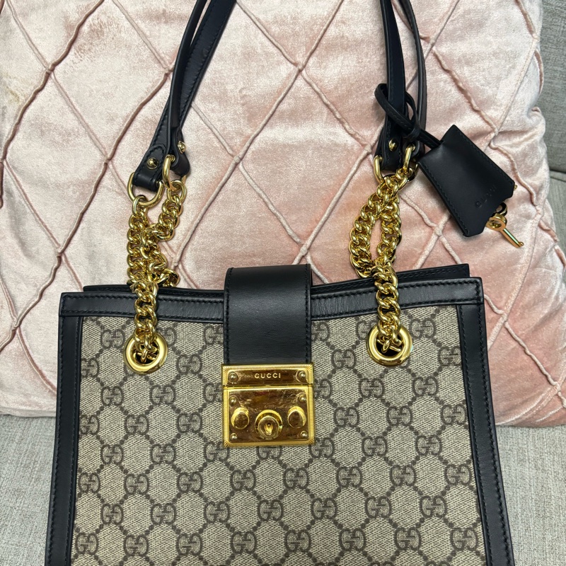 Gucci padlock老花拼接皮革單肩包(底25)-10